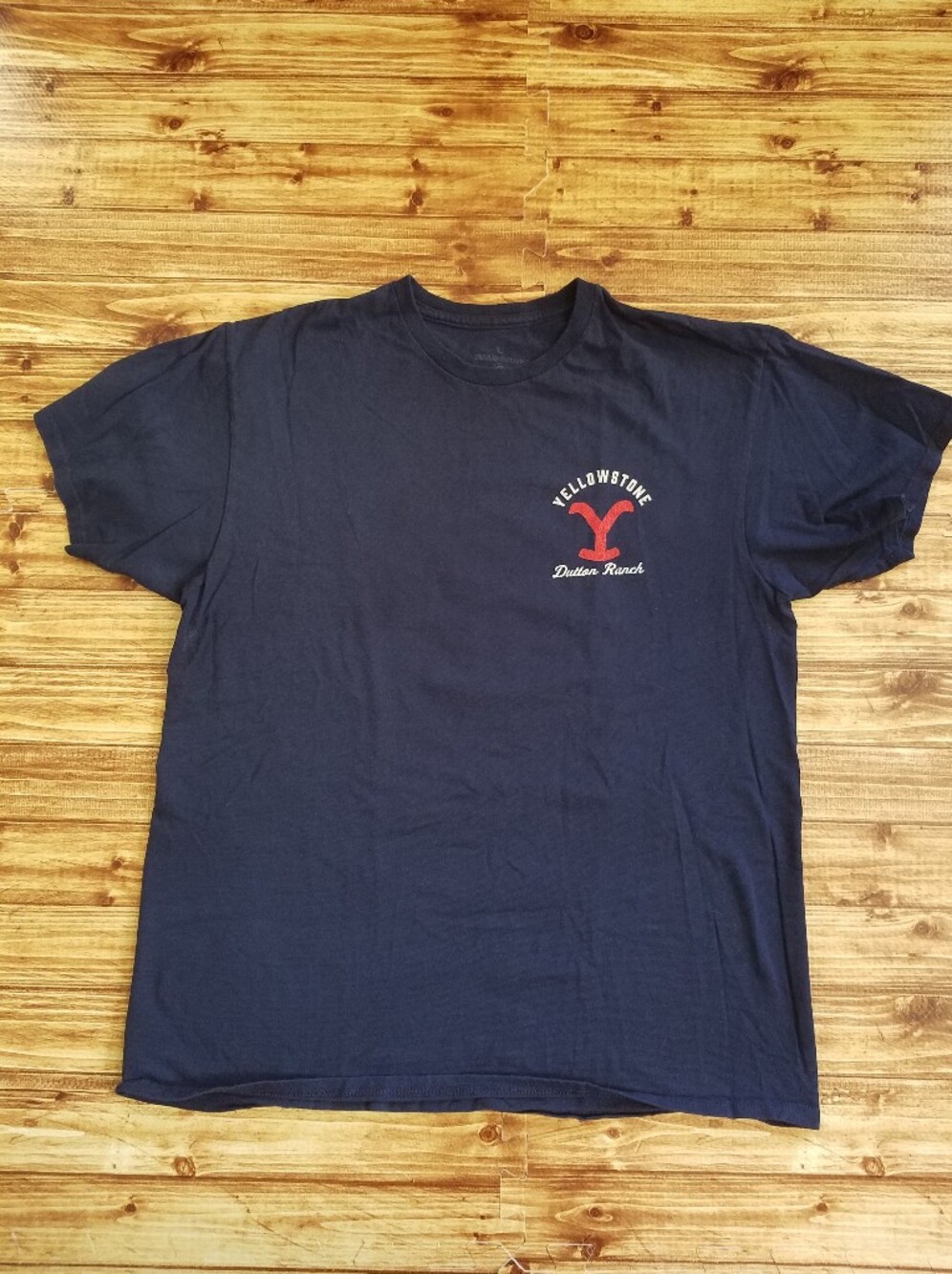Yellowstone Dutton Ranch Graphic Tee Shirt Navy Blue Men's Large Marshals